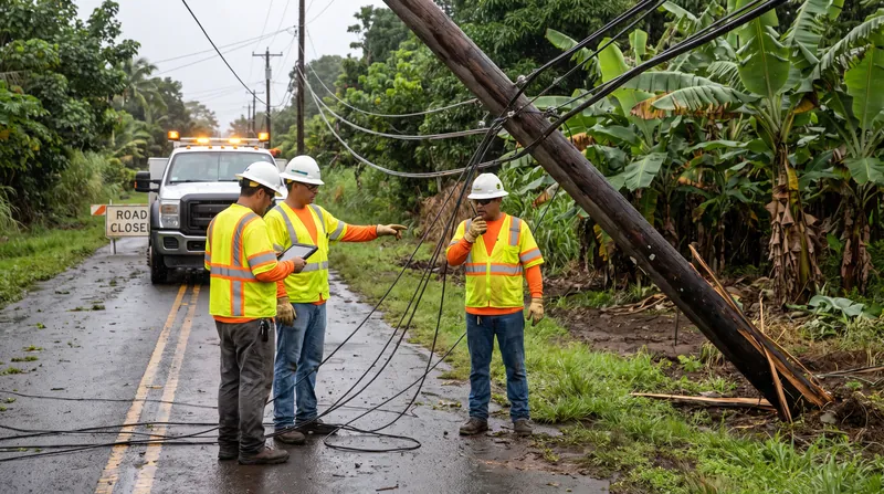 Utility crews face a massive restoration effort after 90 percent of KIUC customers lost power.