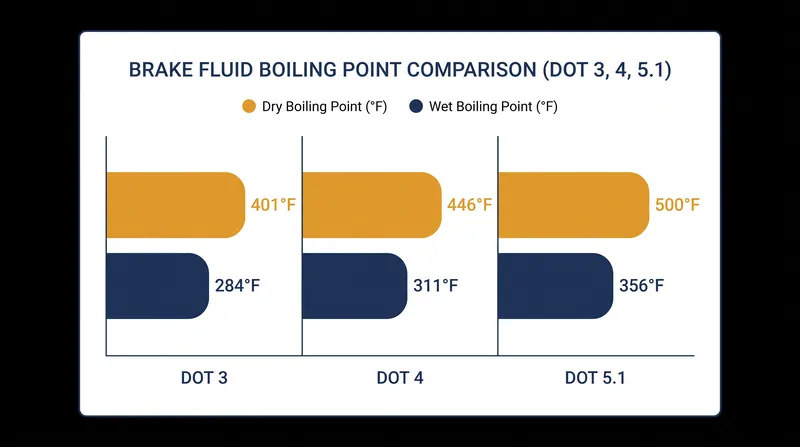 The wet boiling point represents the fluid's thermal limit after absorbing 3.7 percent water by volume.