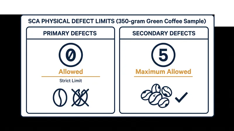 A single primary defect in a 350-gram sample instantly disqualifies a coffee from specialty status.
