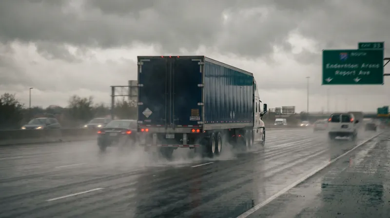 Even heavy commercial vehicles are susceptible to hydroplaning if their tires are underinflated.