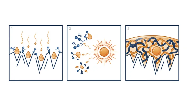 Heat and oxygen force the double bonds in polyunsaturated fats to break and crosslink, forming a solid plastic-like matrix.