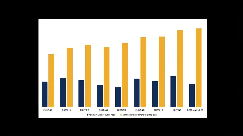 Recent scientific modeling suggests that existing carbon credit buffer pools may be undersized by a factor of six.