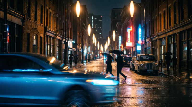 Oval bokeh and horizontal flares are the signature optical artifacts of the anamorphic process.
