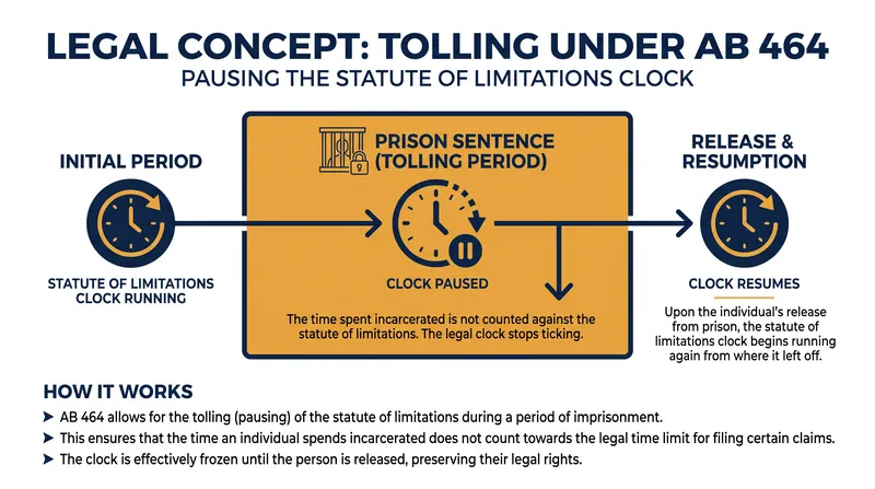 How AB 464 pauses the statutory clock for incarcerated survivors.