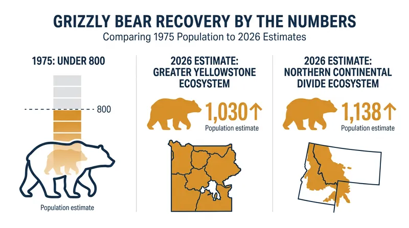 The recovery of the grizzly bear has far exceeded the numerical targets set by the U.S. Fish and Wildlife Service.