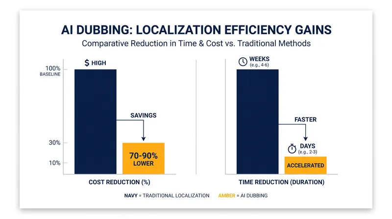 AI localization technologies drastically reduce the time and cost required to dub international series.