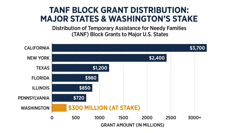 States stand to lose hundreds of millions in annual TANF funding under the new DOJ interpretation.