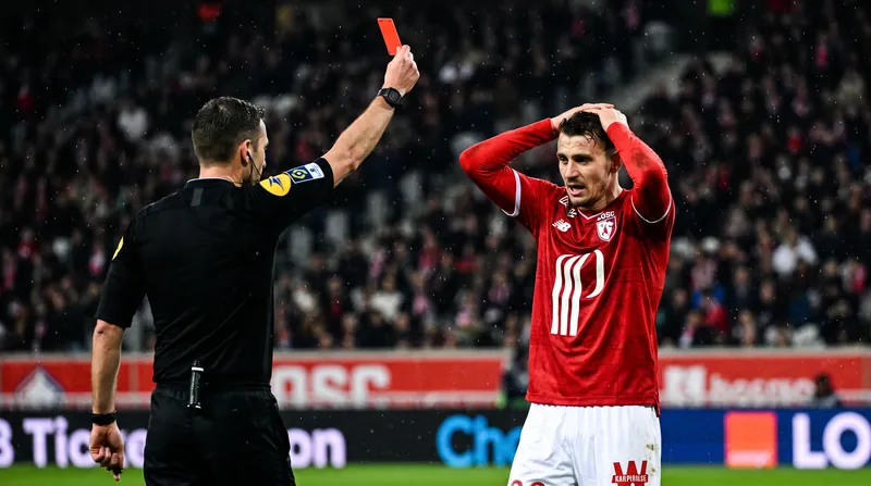 Ethan Mbappé's 56th-minute red card reduced Lille to ten men and ended their hopes of a comeback.