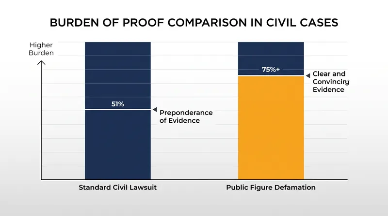 Public figures face a significantly higher evidentiary burden than private citizens in defamation lawsuits.