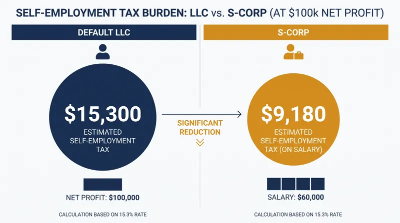 How the S-Corp election shields owner distributions from the 15.3% self-employment tax.