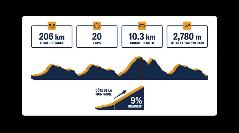 The 2026 Québec circuit packs 2,780 meters of climbing into 20 laps.