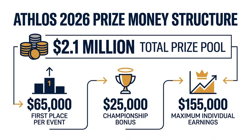 The 2026 Athlos season features a record-breaking $2.1 million prize pool across two meets.