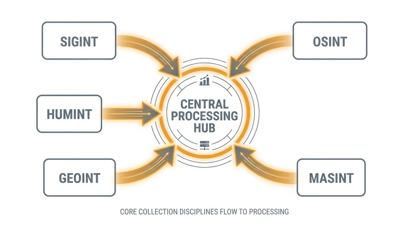 The five core intelligence collection disciplines.