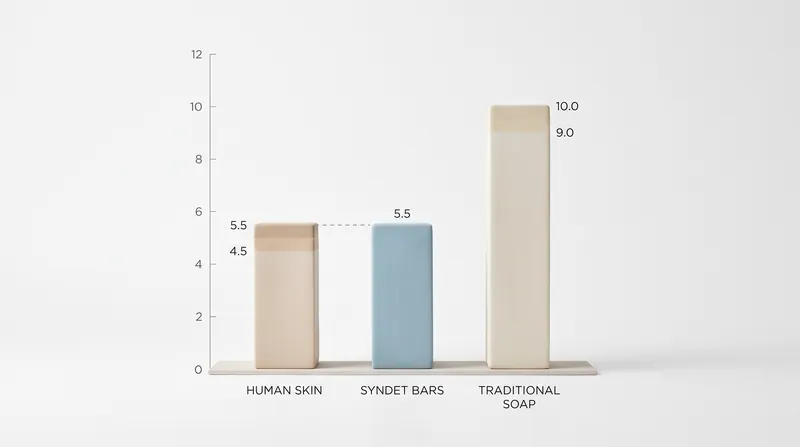 Traditional cold-processed soaps are highly alkaline, which can disrupt the skin's naturally acidic barrier.