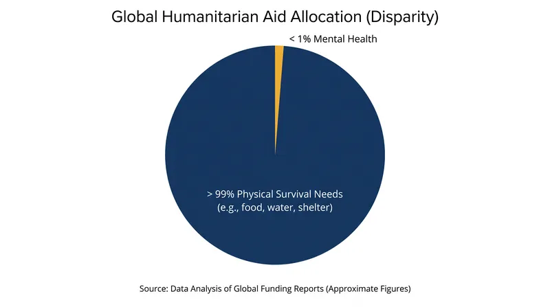 Despite the proven efficacy of psychosocial support, mental health receives less than 1 percent of global development aid.
