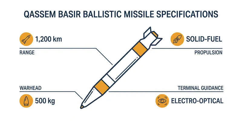 Technical specifications of Iran's Qassem Basir medium-range ballistic missile.