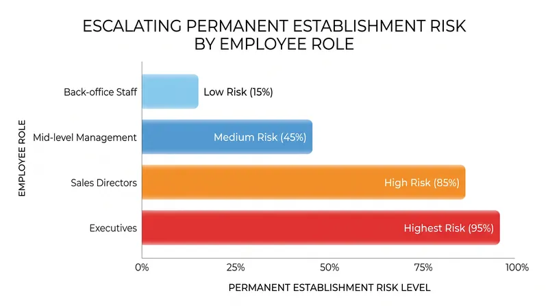 Dependent agent risk varies significantly based on an employee's authority to conclude contracts.