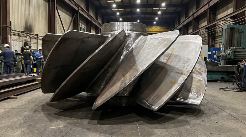 Turbine designs are highly customized to match the specific flow and head of a given dam.
