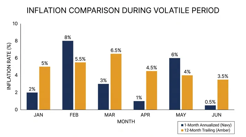 Month-over-month annualized data often tells a different story than the trailing 12-month headline rate.