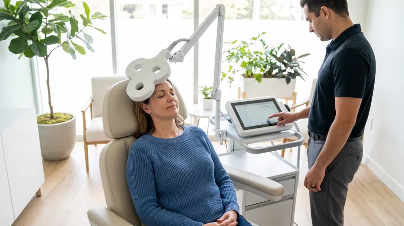 Researchers are testing concurrent magnetic stimulation to boost prefrontal cortex activity during cognitive reframing exercises.