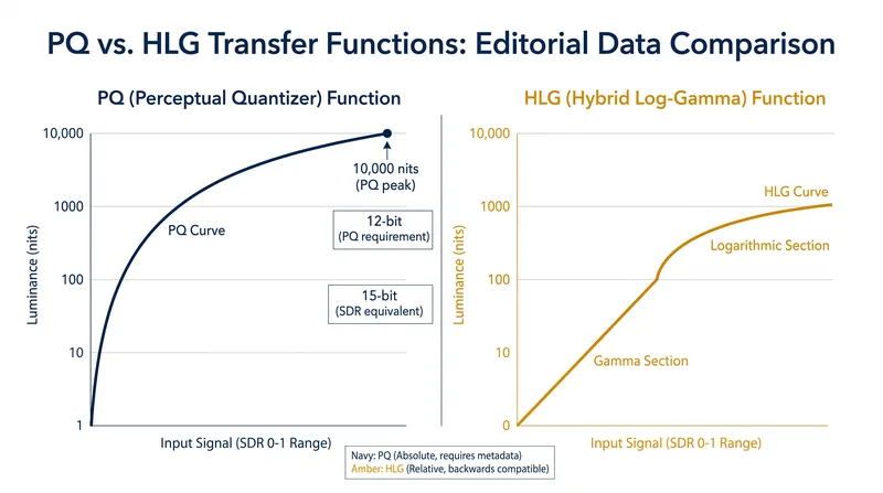 The Perceptual Quantizer (PQ) curve achieves 10,000 nits of brightness using only 12 bits of data.
