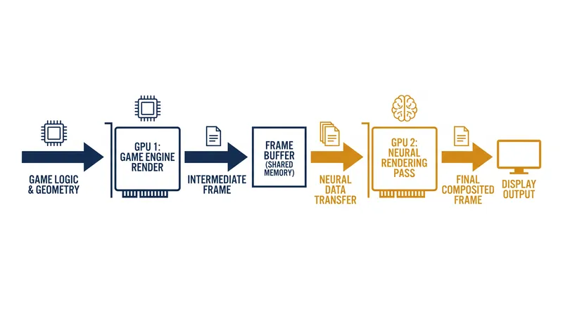 How the MGPU Bridge mod splits rendering and AI workloads across two graphics cards.