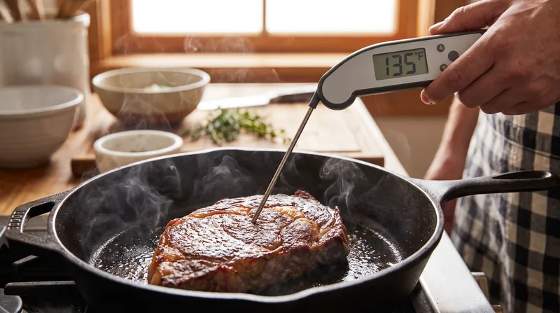 Precision temperature control allows cooks to target the exact moment myosin denatures.