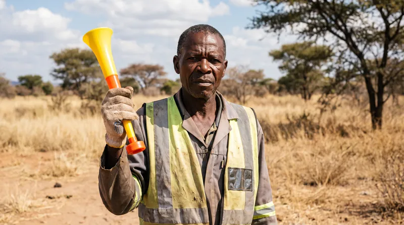Community Lion Guardians use vuvuzelas to startle approaching predators and alert herdsmen to secure their cattle.