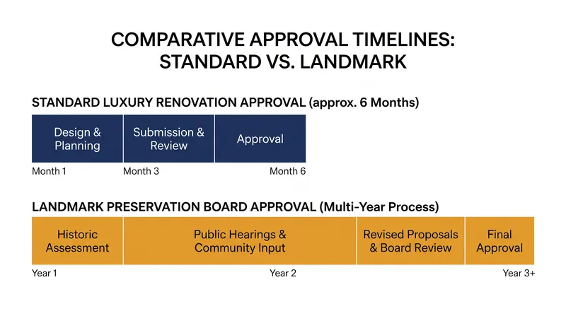 Landmark oversight can transform a standard renovation timeline into a multi-year bureaucratic process.