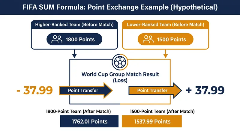An upset victory in a high-stakes tournament match yields a massive point transfer under the Elo-based system.