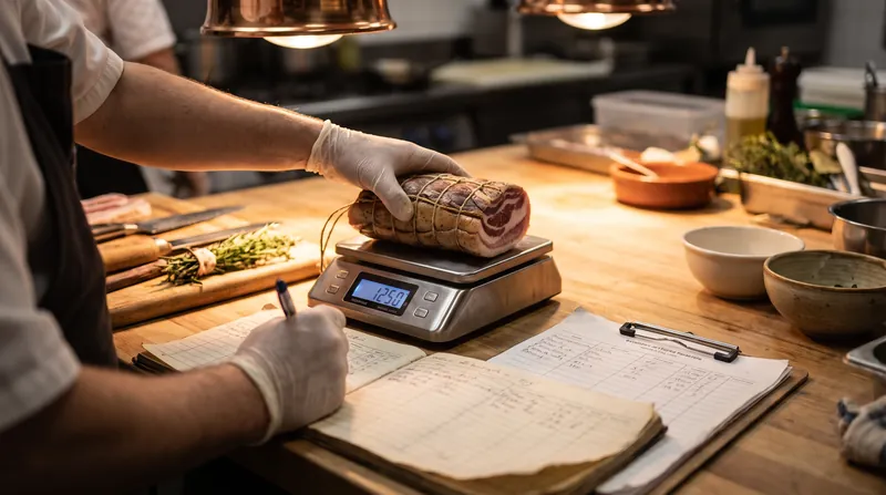 A digital scale is the most important tool for determining when a cured meat is safe to eat.