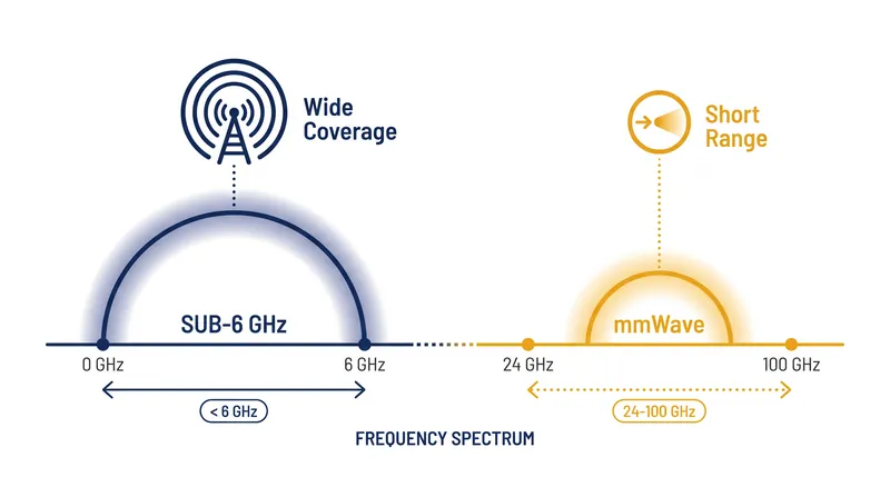 The 5G spectrum is split into two primary ranges, each offering a different balance of speed and coverage.