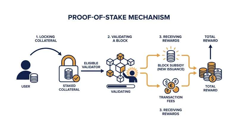 Validators receive compensation from two sources: newly minted tokens and user transaction fees.