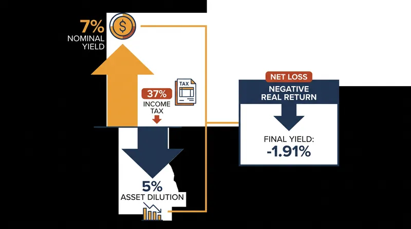 Taxing nominal yields without accounting for network inflation can result in negative real returns for stakers.