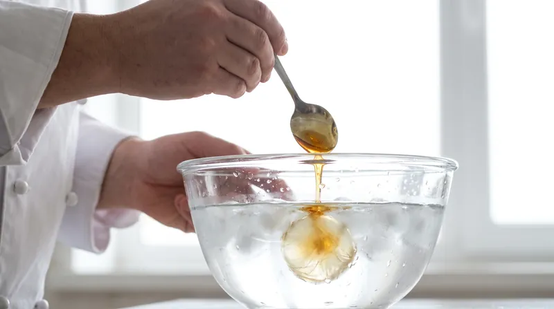 The traditional cold-water test allows confectioners to physically verify the sugar concentration without a thermometer.