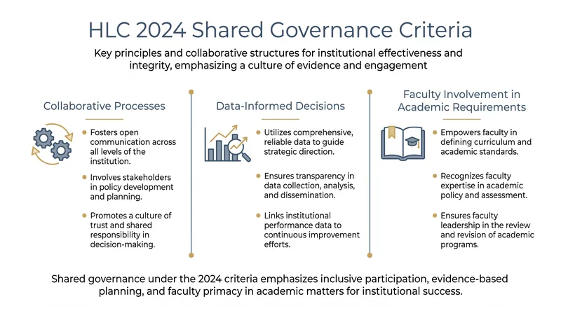Modern accreditors require collaborative structures but often frame faculty participation as consultative rather than final.