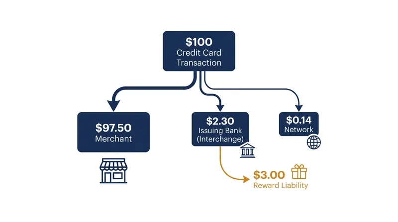 How a $100 premium credit card swipe generates a net loss on the transaction itself.