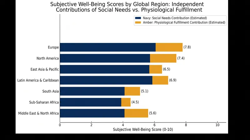Global data indicates that social connection drives well-being even when basic needs are unmet.