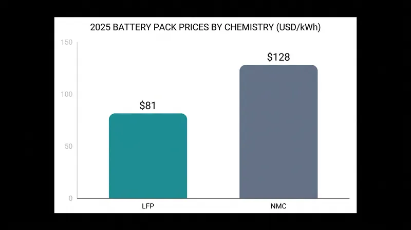 Lithium Iron Phosphate (LFP) batteries have reached price parity thresholds significantly faster than traditional Nickel Manganese Cobalt (NMC) chemistries.