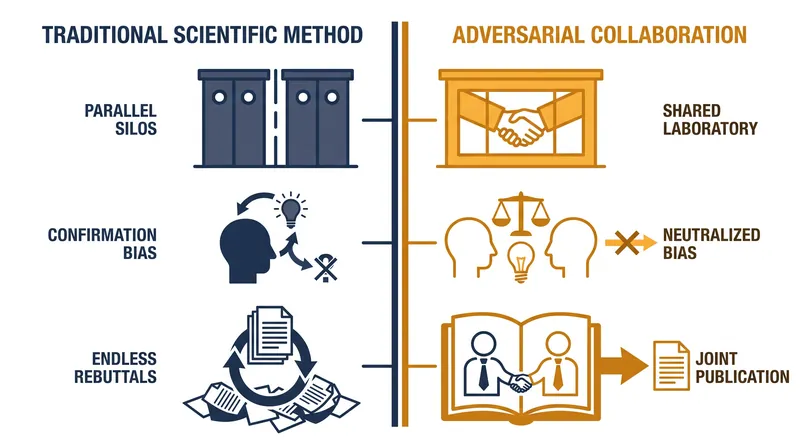 How adversarial collaboration restructures the scientific process.