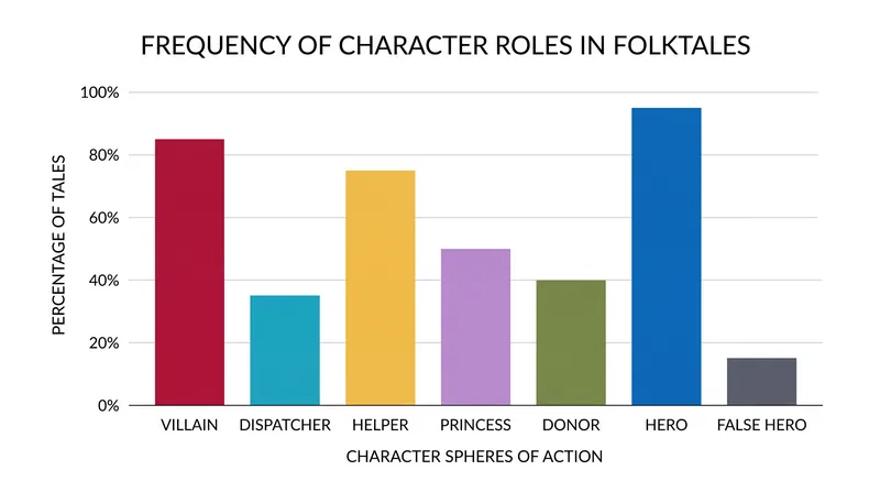 Propp identified seven broad character roles that map onto the 31 narrative functions.