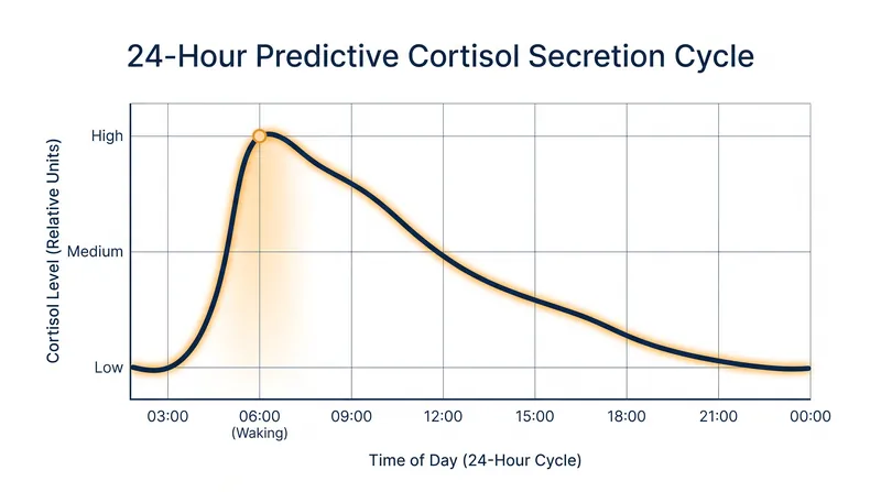 Cortisol levels rise predictively hours before waking, demonstrating that the brain anticipates energy needs rather than merely reacting to them.