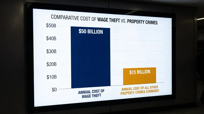 Wage theft costs U.S. workers significantly more each year than all other forms of property crime combined.