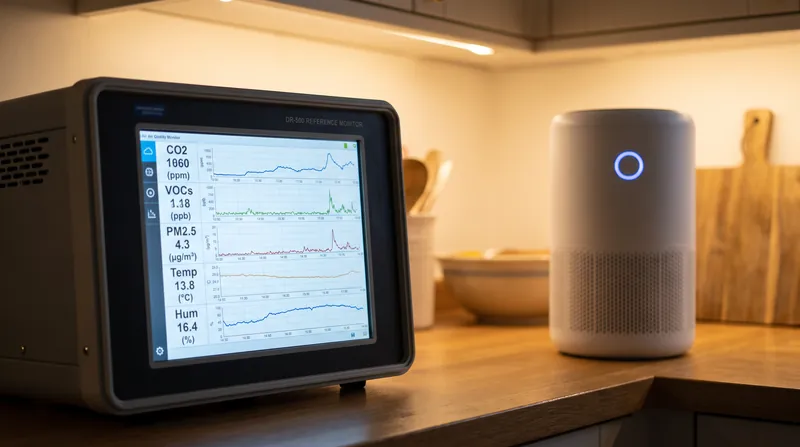 Professional reference monitors can detect ultrafine particles that low-cost consumer sensors miss entirely.