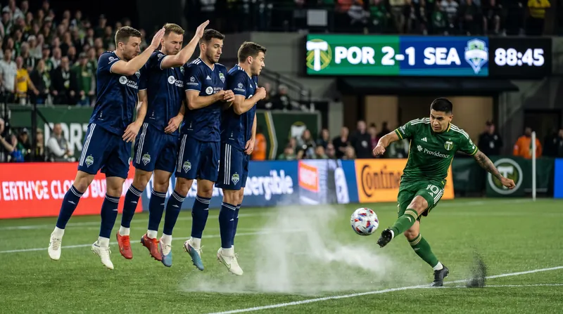 Kristoffer Velde scored both of Portland's goals from free kicks on his 27th birthday.