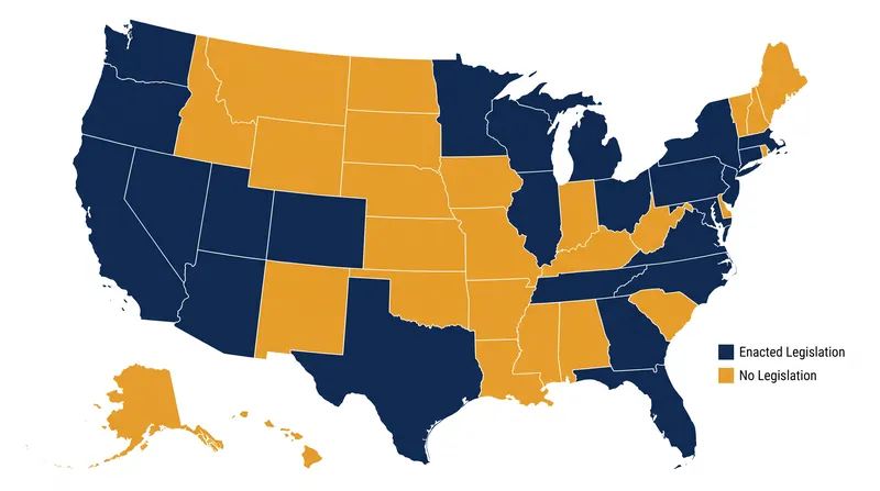 As of 2026, 29 US states have enacted autonomous vehicle legislation, creating a fragmented liability landscape.