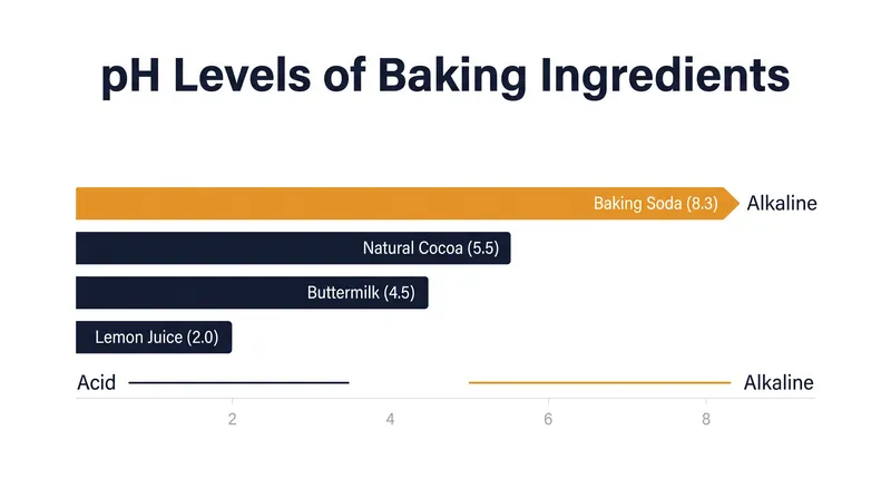 Baking soda requires an ingredient with a low pH to trigger the release of leavening gases.