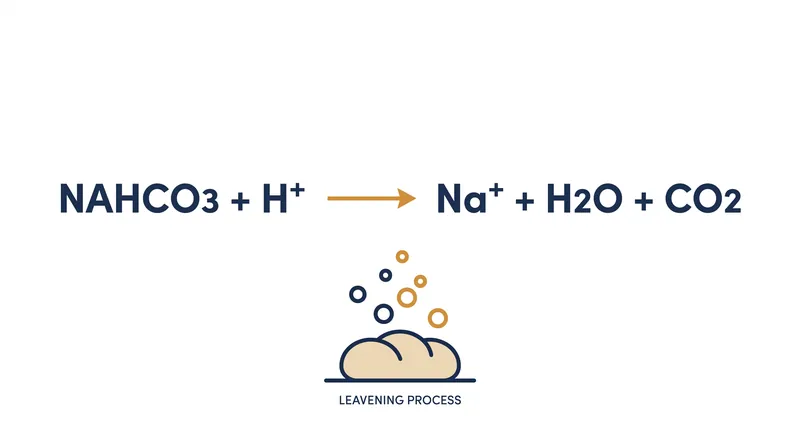 When sodium bicarbonate meets an acid, it neutralizes to produce water, a neutral salt, and carbon dioxide gas.