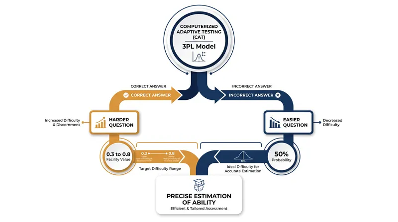 Computerized Adaptive Testing uses continuous feedback loops to hone in on a test-taker's precise ability level.