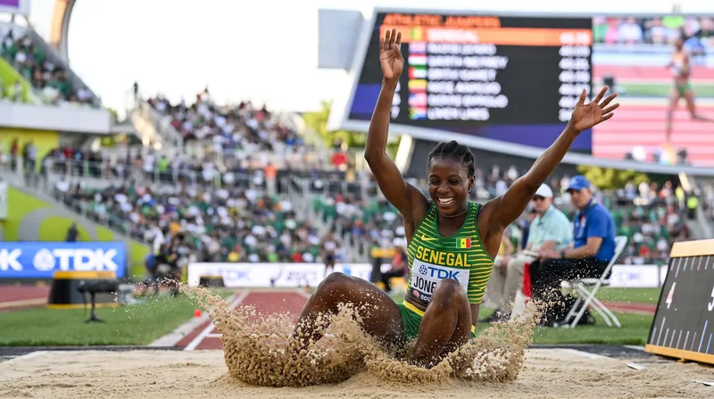Saly Sarr jumped 14.96 meters to become Senegal's first-ever Diamond League champion.